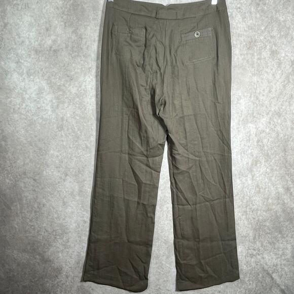 Sandro Sportswear Chino Pants Womens Size 8 Green Straight Leg High Rise Pockets - Picture 7 of 12